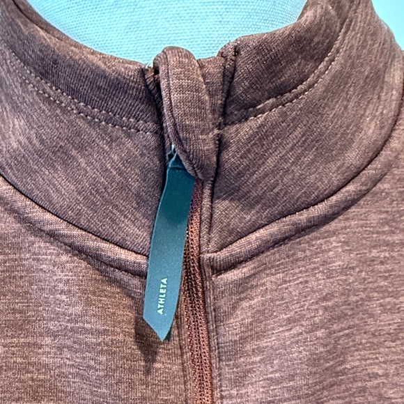 Athleta Altitude Polartec Half-Zip Sweatshirt in Mahogany Heather Size Large - Picture 2 of 13